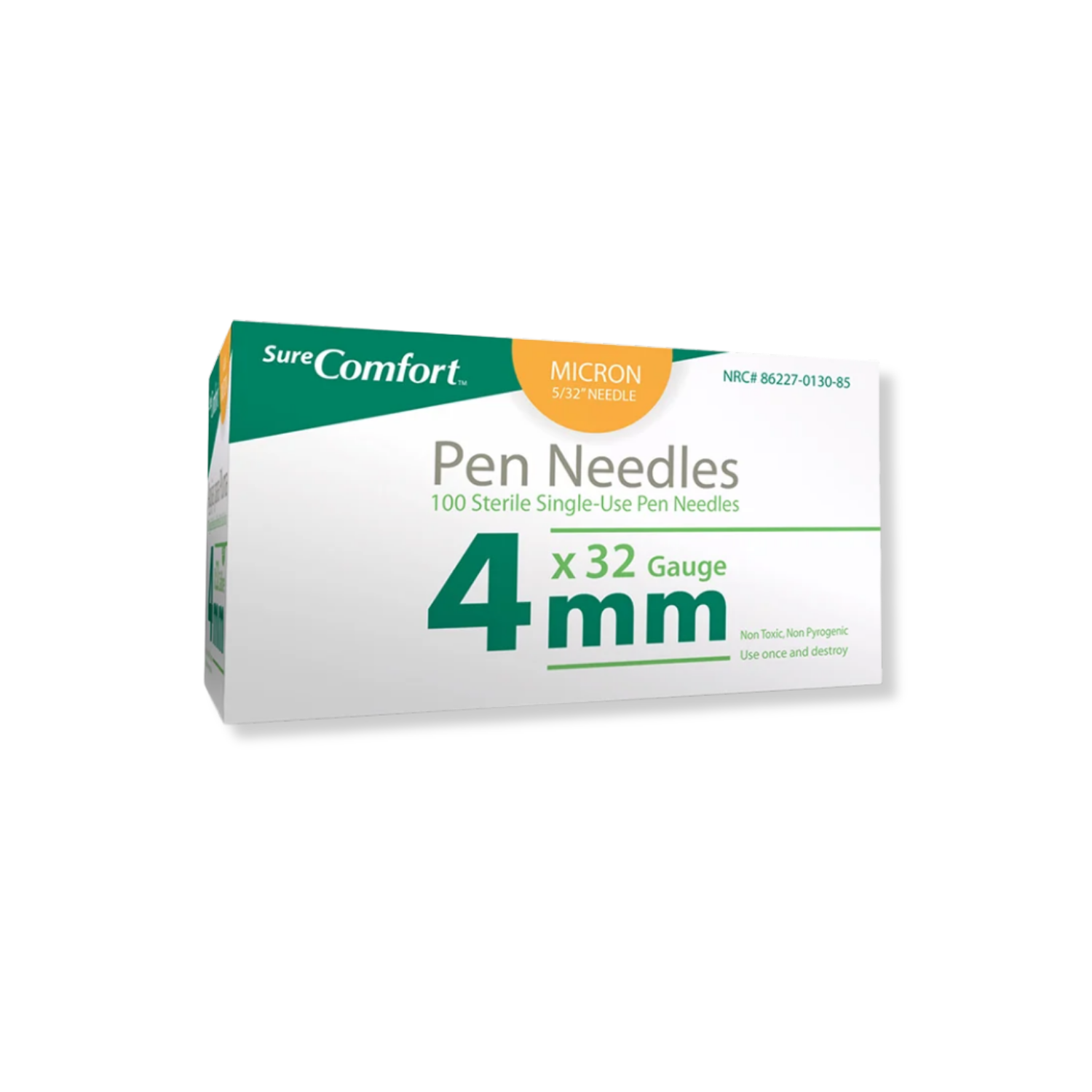 SureComfort 4MM Pen Needles 32G 5/32in 100 per Box