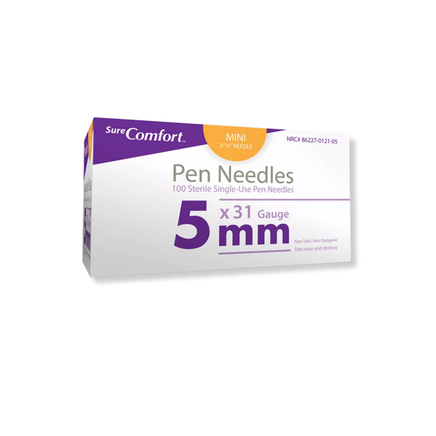 SureComfort 5MM Pen Needles 31G 3/16in (100/Box)